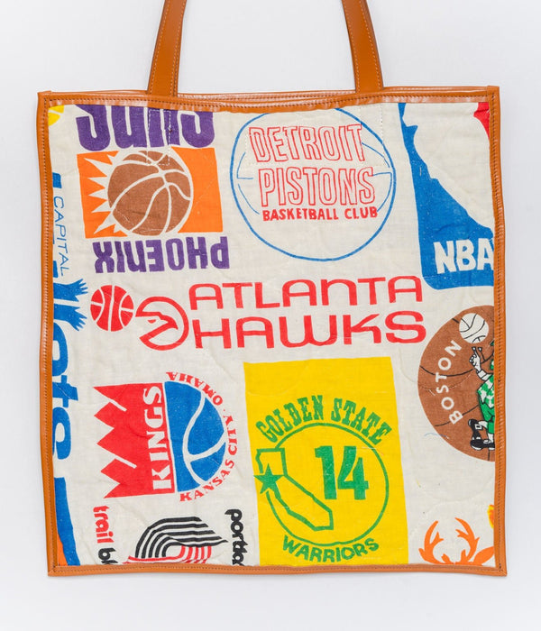 WEAREALLANIMALS UPCYCLE ”Piping Flat Tote -70’s NBA Fabric-" #4 - WEAREALLANIMALS