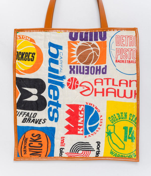 WEAREALLANIMALS UPCYCLE ”Piping Flat Tote -70’s NBA Fabric-" #4 - WEAREALLANIMALS