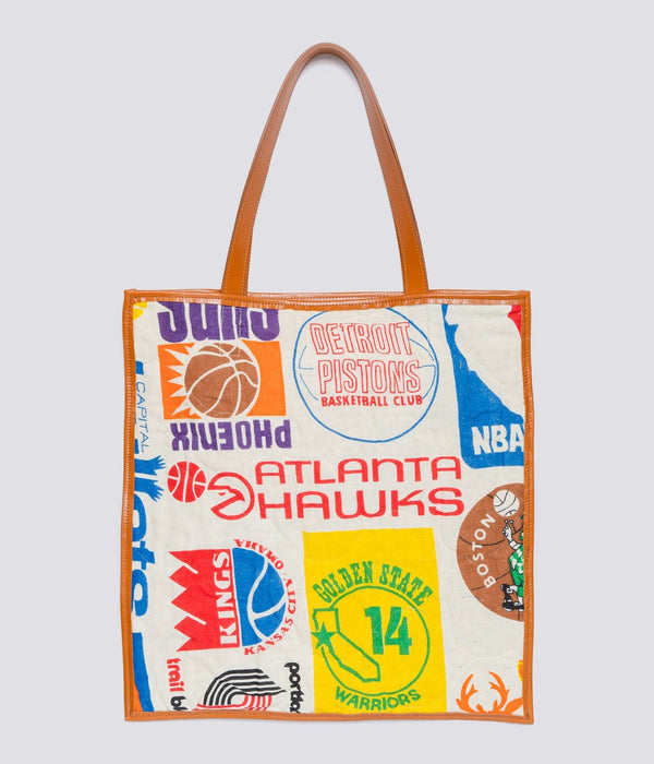 WEAREALLANIMALS UPCYCLE ”Piping Flat Tote -70’s NBA Fabric-" #4 - WEAREALLANIMALS