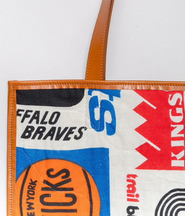 WEAREALLANIMALS UPCYCLE ”Piping Flat Tote -70’s NBA Fabric-" #5 - WEAREALLANIMALS