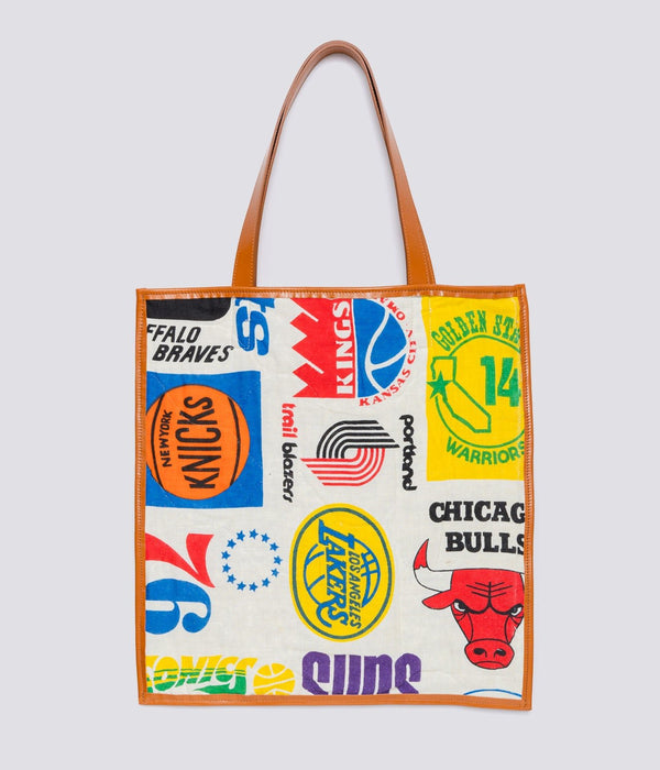 WEAREALLANIMALS UPCYCLE ”Piping Flat Tote -70’s NBA Fabric-" #5 - WEAREALLANIMALS