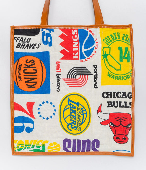 WEAREALLANIMALS UPCYCLE ”Piping Flat Tote -70’s NBA Fabric-" #5 - WEAREALLANIMALS