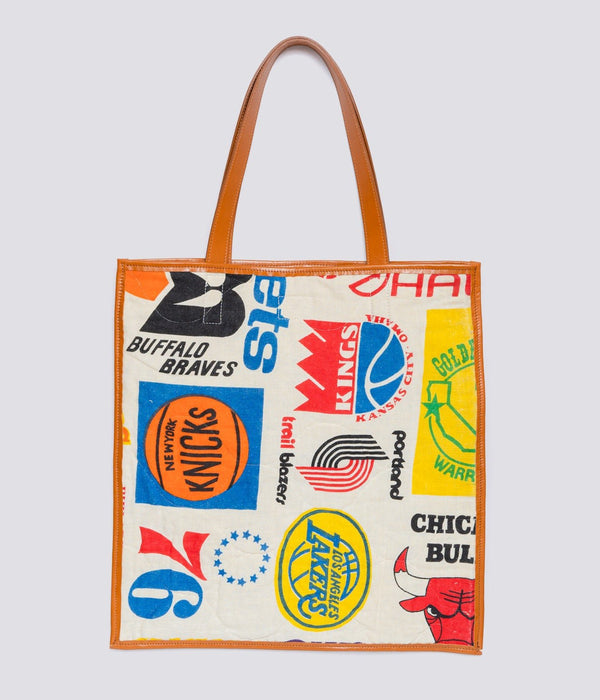 WEAREALLANIMALS UPCYCLE ”Piping Flat Tote -70’s NBA Fabric-" #6 - WEAREALLANIMALS