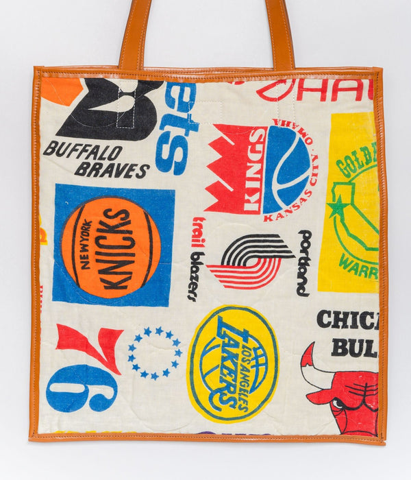 WEAREALLANIMALS UPCYCLE ”Piping Flat Tote -70’s NBA Fabric-" #6 - WEAREALLANIMALS