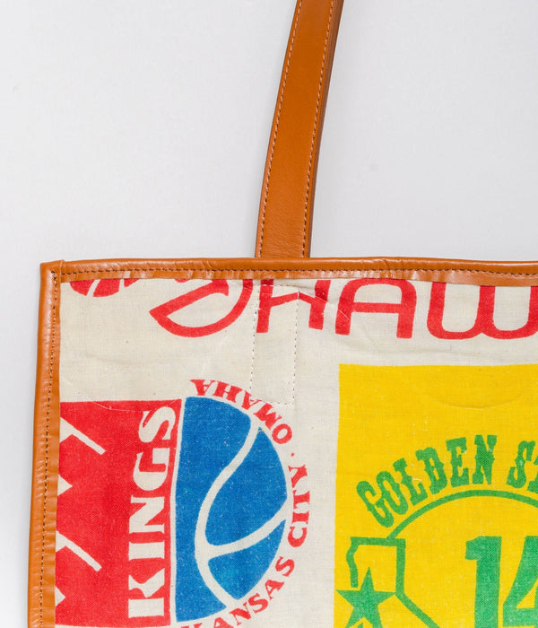 WEAREALLANIMALS UPCYCLE ”Piping Flat Tote -70’s NBA Fabric-" #6 - WEAREALLANIMALS