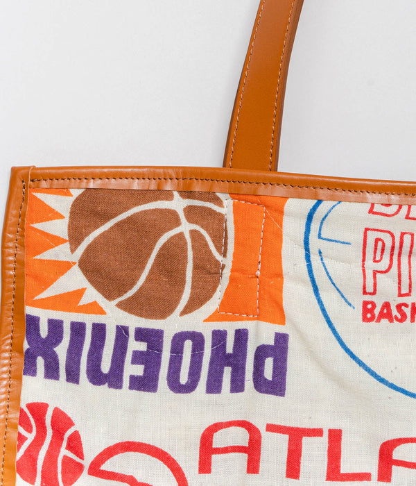 WEAREALLANIMALS UPCYCLE ”Piping Flat Tote -70’s NBA Fabric-" #7 - WEAREALLANIMALS