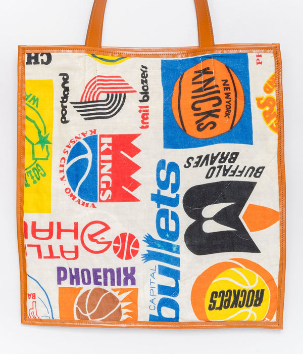 WEAREALLANIMALS UPCYCLE ”Piping Flat Tote -70’s NBA Fabric-" #7 - WEAREALLANIMALS