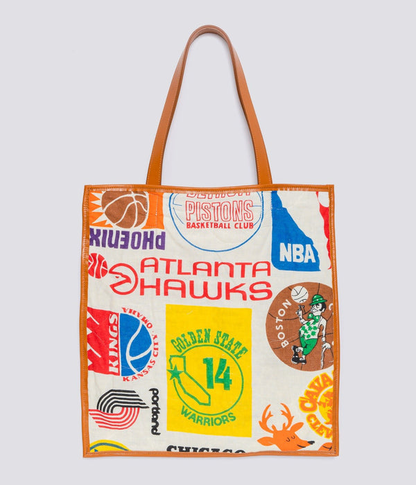 WEAREALLANIMALS UPCYCLE ”Piping Flat Tote -70’s NBA Fabric-" #7 - WEAREALLANIMALS